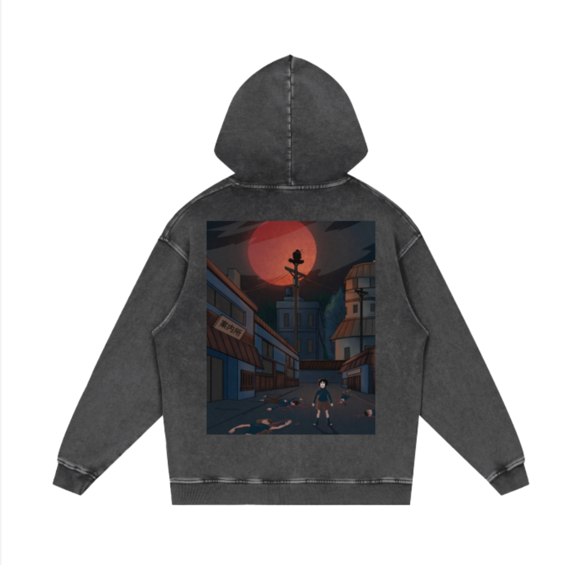 Uchiha Massacre Reverse Oversized Vintage hoodie