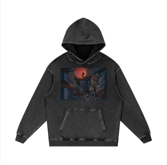 Itachi Uchiha Anime Hoodies, Vintage Washed Hoodies, Retro Style Alternative Anime Clothing, Gothic, Otaku, Anime Fan Apparel, Gift for Him, Gift For Her